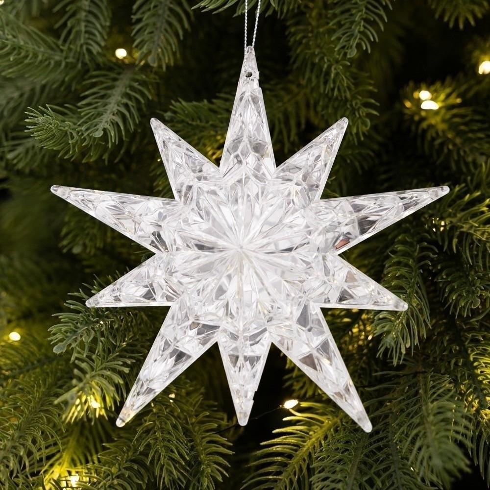 Acrylic Christmas Hanging Bowknot Home Decor Holiday Gift Christmas Tree Crystal Decor Christmas