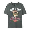 Funky Unisexs Tshirts Oneck Short Sleeve Premium Cotton Just A Girl Who Loves Tops Tees Geek Tshirts