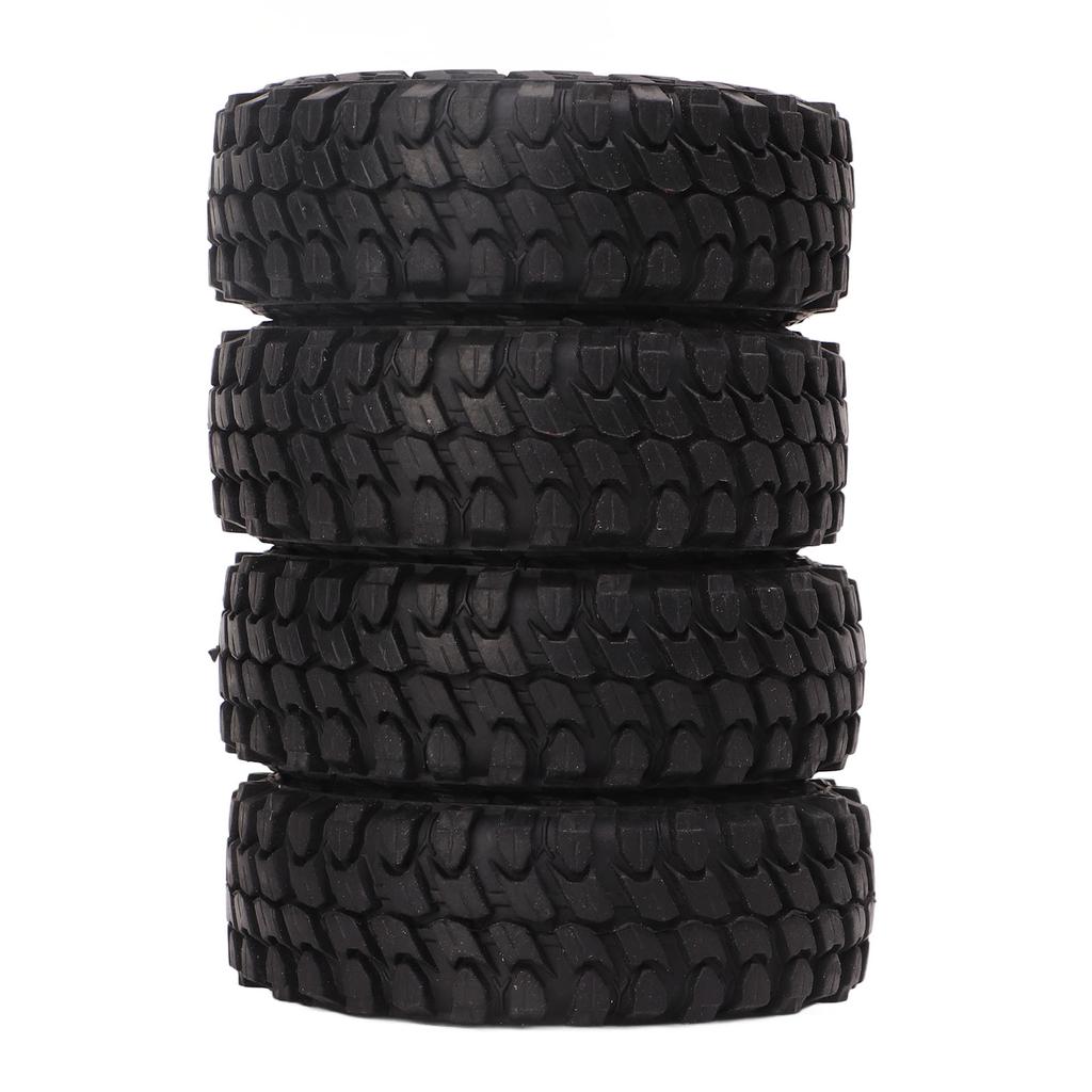 4Pcs 1.0in RC Wheel Tires Brass Adhesive Free Replacement RC Rubber Tyres for FMS FCX24 1 24 RC Car