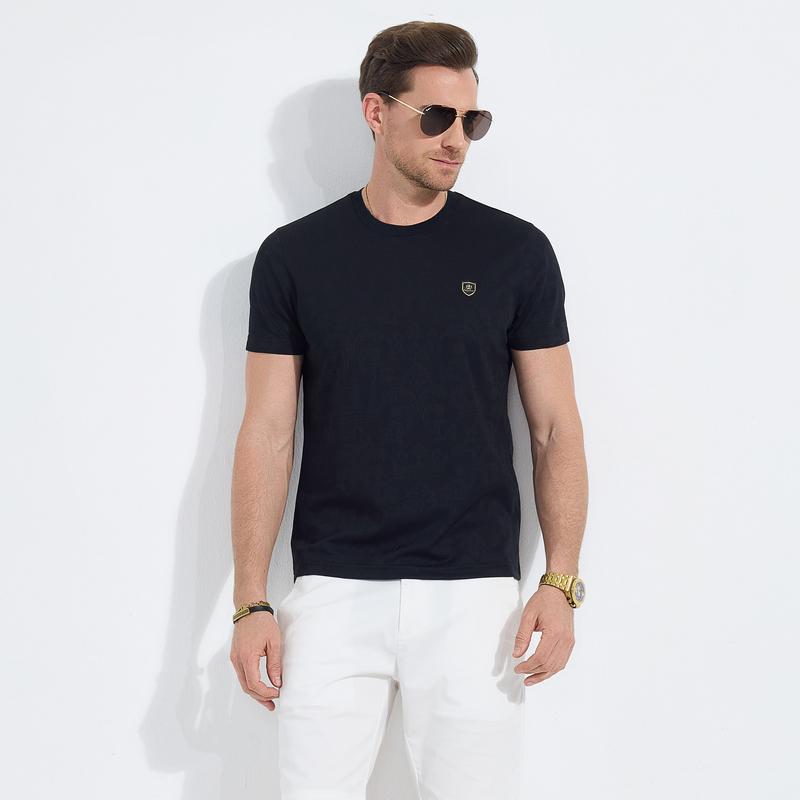 Mulberry Silk Old Money Style Men's Short-Sleeved T-shirt 7026