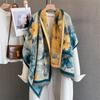 Design Floral Printed Cashmere Scarf Women Winter Pashmina Shawls And Wraps Thick Warm Bufanda Stoles Blanket Luxury