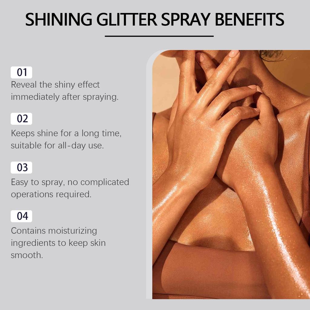 Body Flash Highlighter Spray Natural Stereoscopic Long-lasting Brightening Glitter 100ml