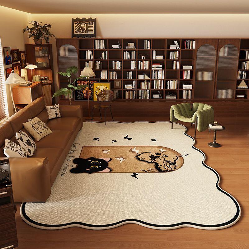 Необычный ковер для гостиной в китайском стиле с рисунком из мультфильма, плюшевый коврик для пола в спальне, противоскользящий ковер для дивана, журнального столика