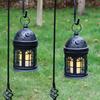 2Pcs Vintage Candle Holder Lantern Metal Hanging Candleholder for Indoor Outdoor Weddings Home Decor (Black)