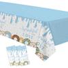 Donut Baby Sprinkle Decorations Boy Tablecloth - Sprinkled with Love Baby Shower Decorations Party Supplies Table Cover, Blue Donut Baby Shower