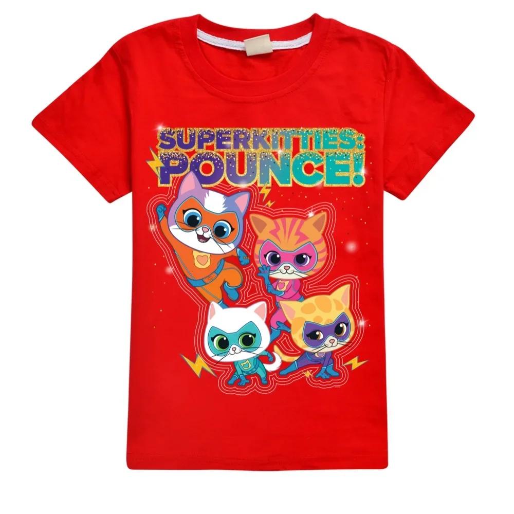Anime SuperKitties 100 Pure Soft Cotton S Men Women Tee Adults Children Boy Gril Top O Neck Kids Parent Child Cotton Tshirt