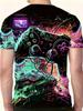 2024 New Plus Size Men's 3D Game Controller Printed Short Sleeved T-shirt for Men's Casual Fashion T-shirt