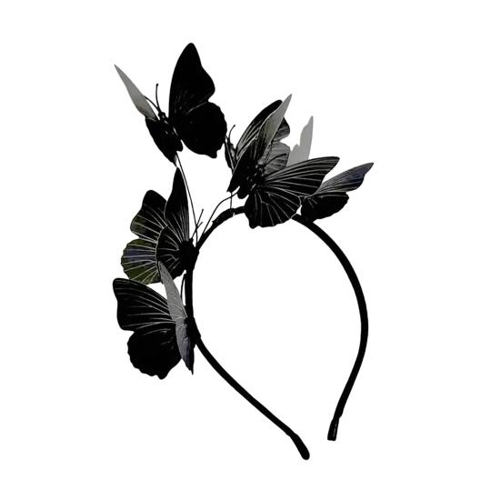 Women Headband Colorful Butterflies Decor Bridal Hair Band Parties Cosplay Halloween Hair Accessories