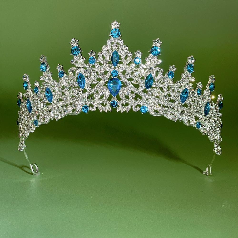 Bride Crown Wedding Dress Party Crown Birthday Performance Carnival Crystal Hair Accessory