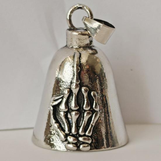 Подвеска в виде скелета руки, ожерелье, подвеска-колокольчик для мотоциклиста, подвеска-шарм с жестом 'отвали', подарок для мужчин и женщин