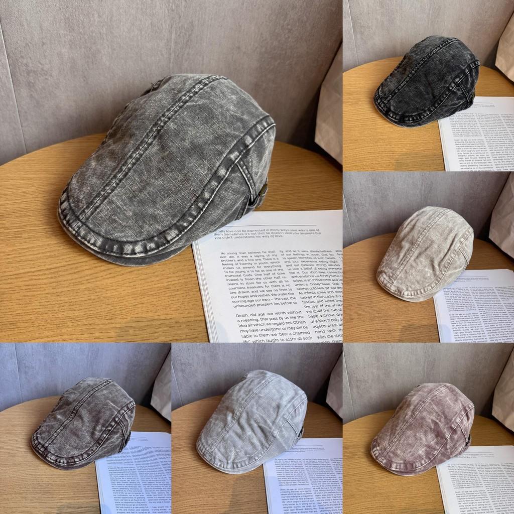 Retro Solid Color Toned Cotton Twill Cap Sunshade Casual Artistic Travel Hats