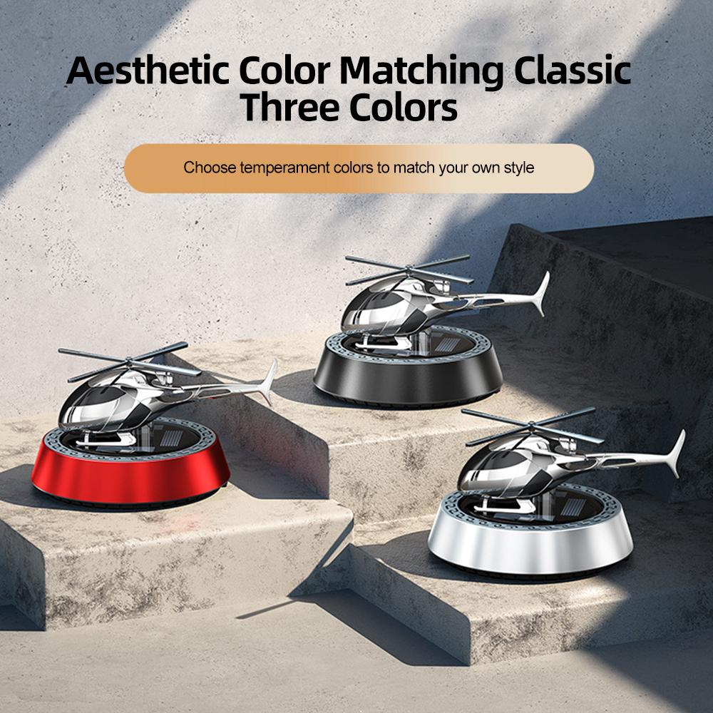 Вращающийся освежитель воздуха для автомобиля на солнечных батареях, вертолет, солнечная ароматерапия, украшения из сплава, ароматизатор, автоматический диффузор ароматов, удаление запаха