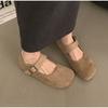 New Style Shallow Mouthed Flat Sole Single Shoe for Women Spring and Autumn Soft Sole Bean Shoes Round Toe Retro Mary Jane Shoes