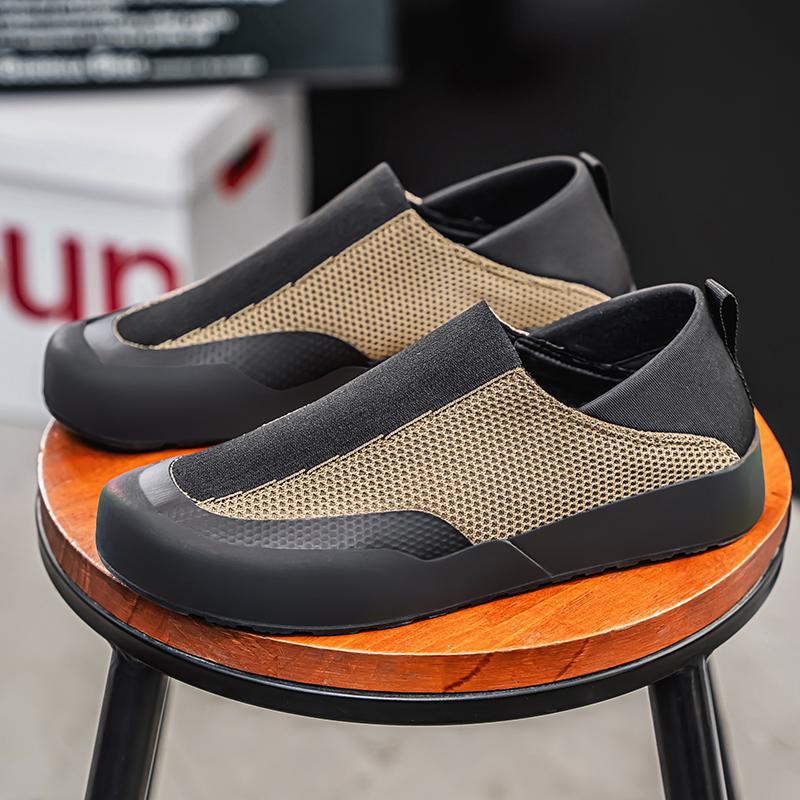 Дышащая летняя мужская обувь с защитой от запаха, универсальная сетчатая, нескользящая, повседневная обувь с мягкой подошвой, полиуретановая стелька, подошва из ПВХ
