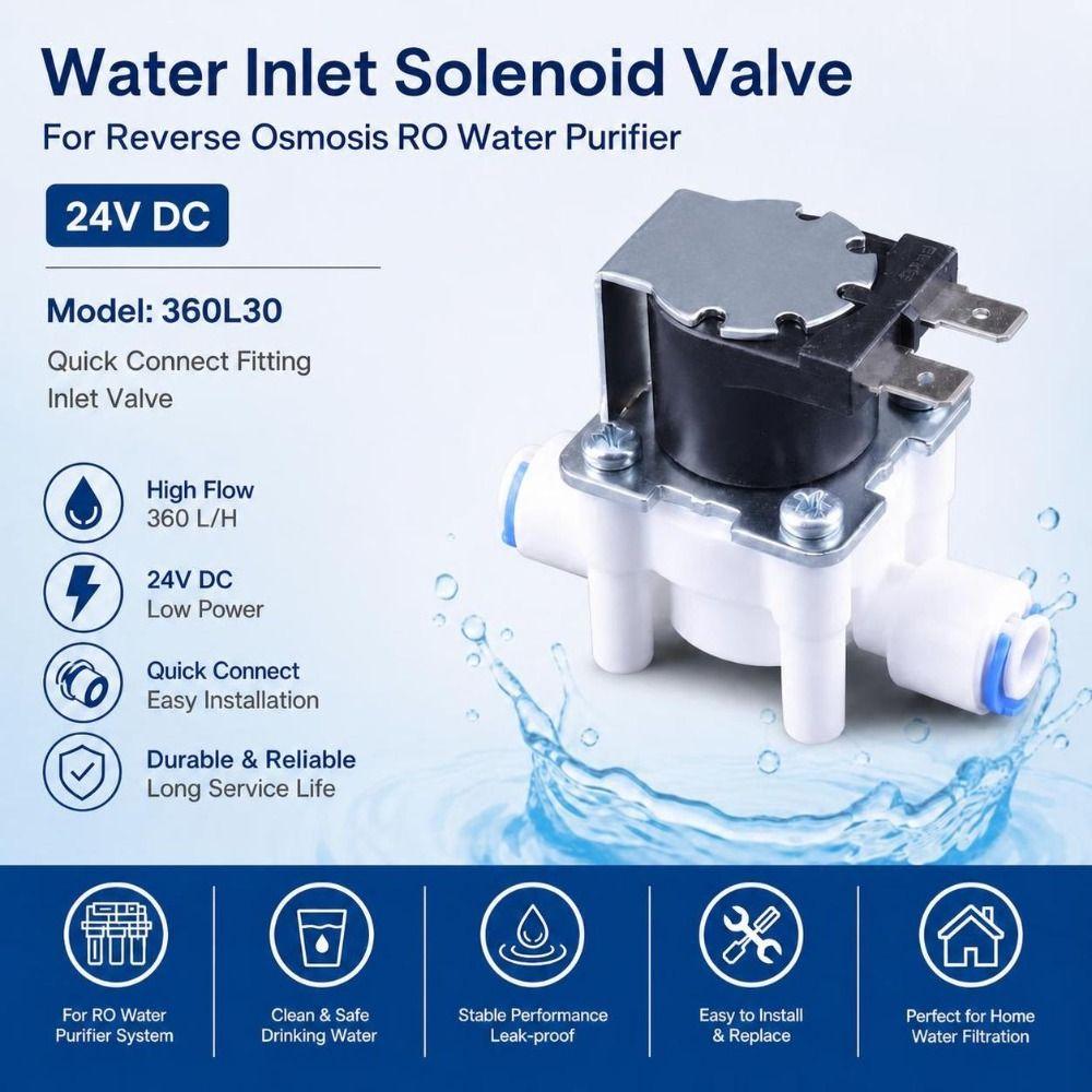DC 24V Electromagnetic Valve Fast Response RO Solenoid Valve Water Purifier Valve  Water Filters