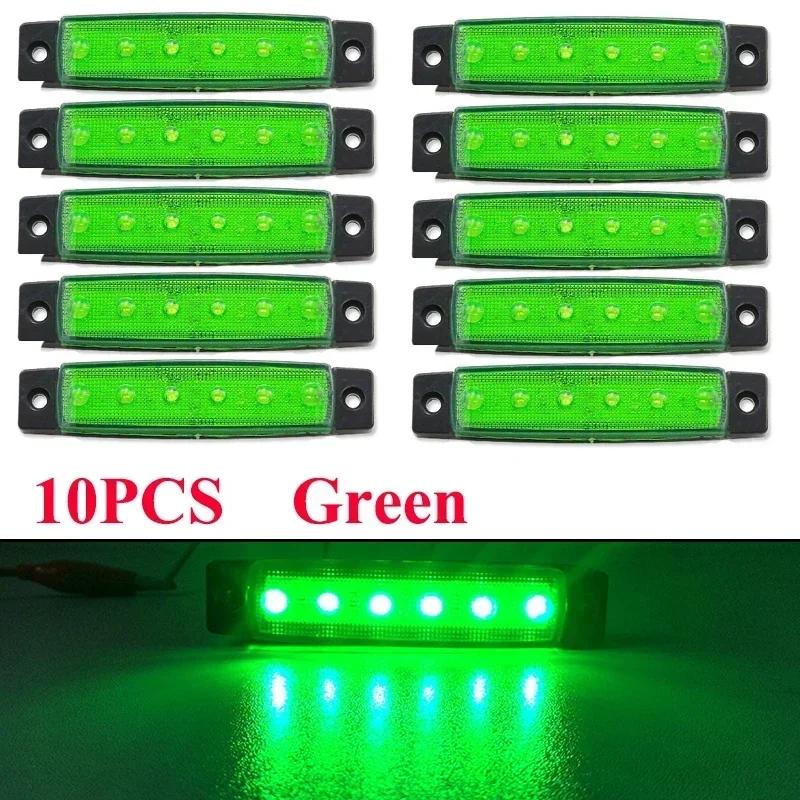 10 шт., боковые габаритные индикаторы для грузовика, прицепа, автомобильный сигнал, задний предупредительный задний фонарь, светодиодный 12 В 24 В, сигнальная лампа