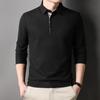 Long Sleeve T-shirt Men's Fashion Casual Lapel POLO Shirt Waffle Men's T-shirt