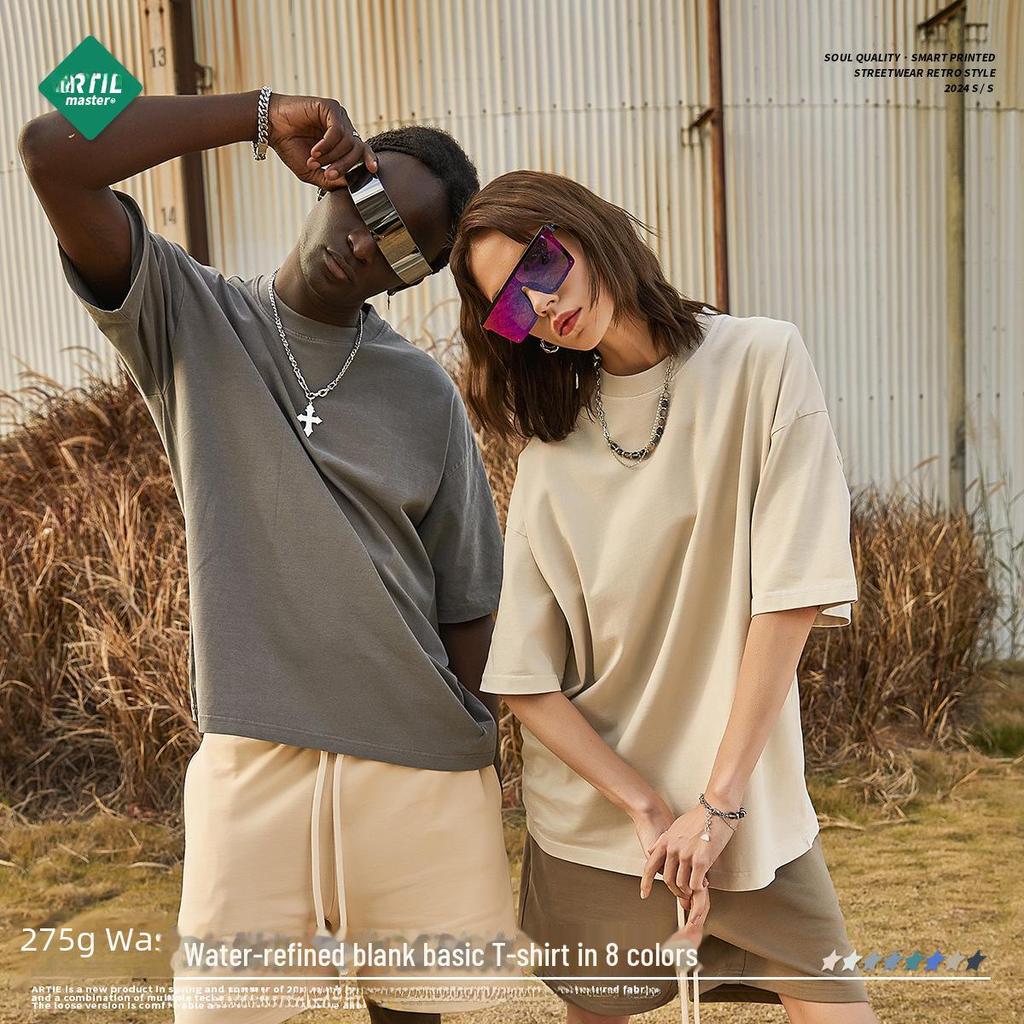 ARTIE Men's 2025 Heavy Washed Distressed Pure Cotton Loose T-shirt