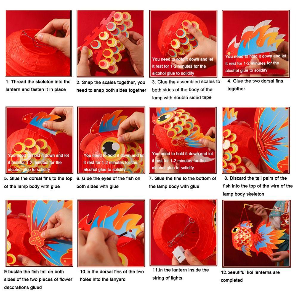 Paper Fish Middle Autumn Festival Lantern Handmade Handheld Lantern Cultural Events