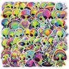 50 Colorful Cartoon Alien Doodle Stickers Creative Alien Stickers Computer Water Cup Waterproof Decorative Stickers