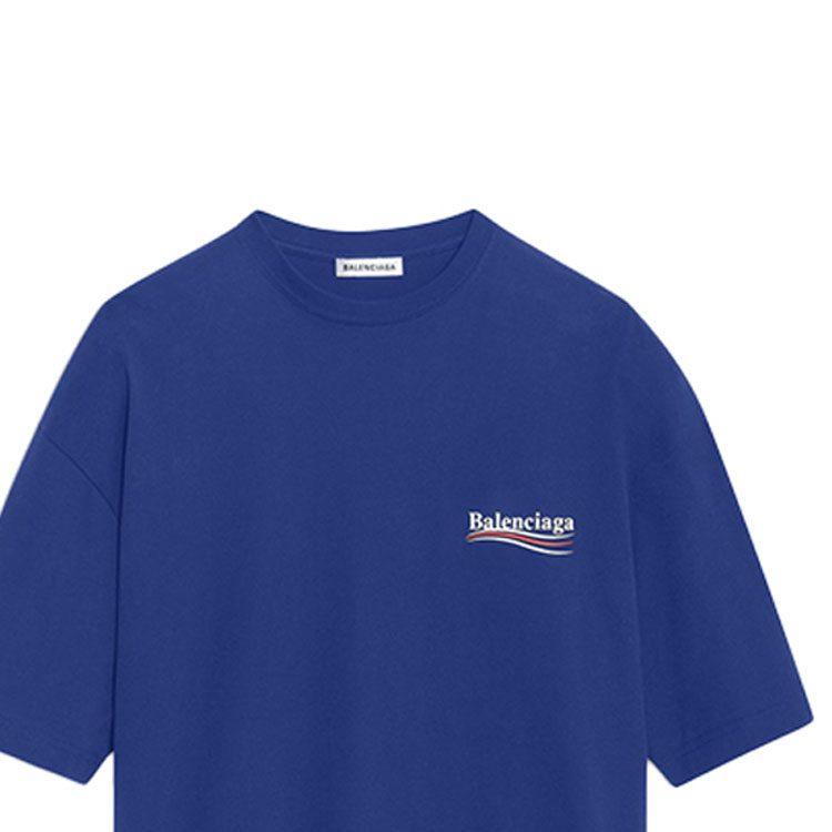Balenciaga Футболка Свободный крой Женская Королевский синий 518213TAV444540