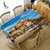 Ancient Castle Building And Fountain Pattern Tablecloth Thicken Cotton Rectangular Round Table Cloth For Wedding Picnic Party