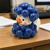 Exquisite Animal Desktop Decoration Blueberry Duck Resin Ornament, Cute Cartoon Figurine, Miniature Creative Small Statues for Shelf Display