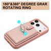 For iPhone 17 Pro Case with Ring Kickstand Drawing Type Card Slots Leather Back Cover