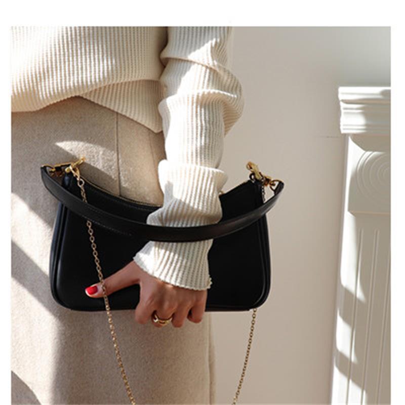 Простые и высококачественные сумки через плечо на одно плечо Повседневные и универсальные сумки на цепочке Сумки-багет подмышкой