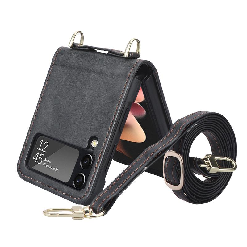 Роскошный ремешок для ожерелья через плечо с цепочкой в форме сердца, однотонный чехол для Samsung Galaxy Z Flip 5 Z Flip4 Z Flip3