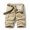 Men Summer Brand Solid Casual Classic Cargo Shorts Men Fashion Cotton Multi-pocket Shorts Men Outwear Breathable Shorts Male