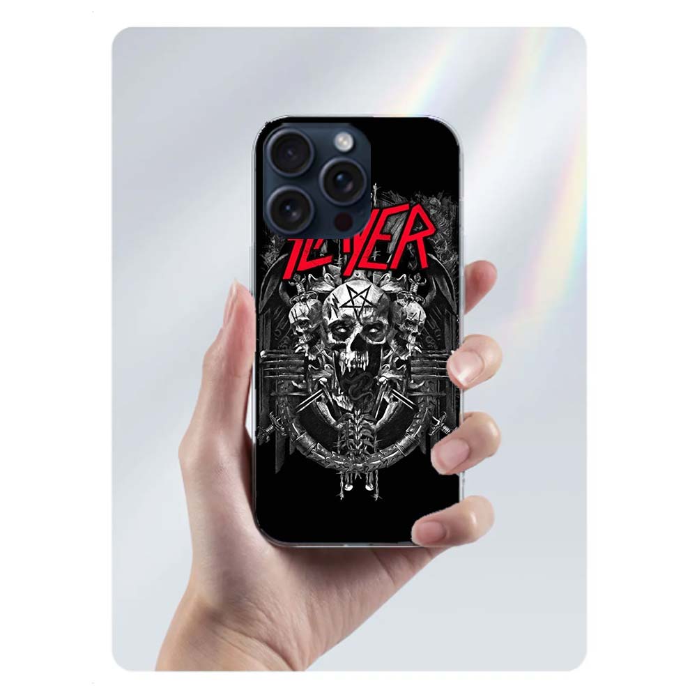 Slayer Heavy Metal Rock Band Capa Phone Case For Iphone 17 Air 16 Pro Max 15 12 Pro 14 Plus 17E 16E 11 13 Mini Cover Cases Funda