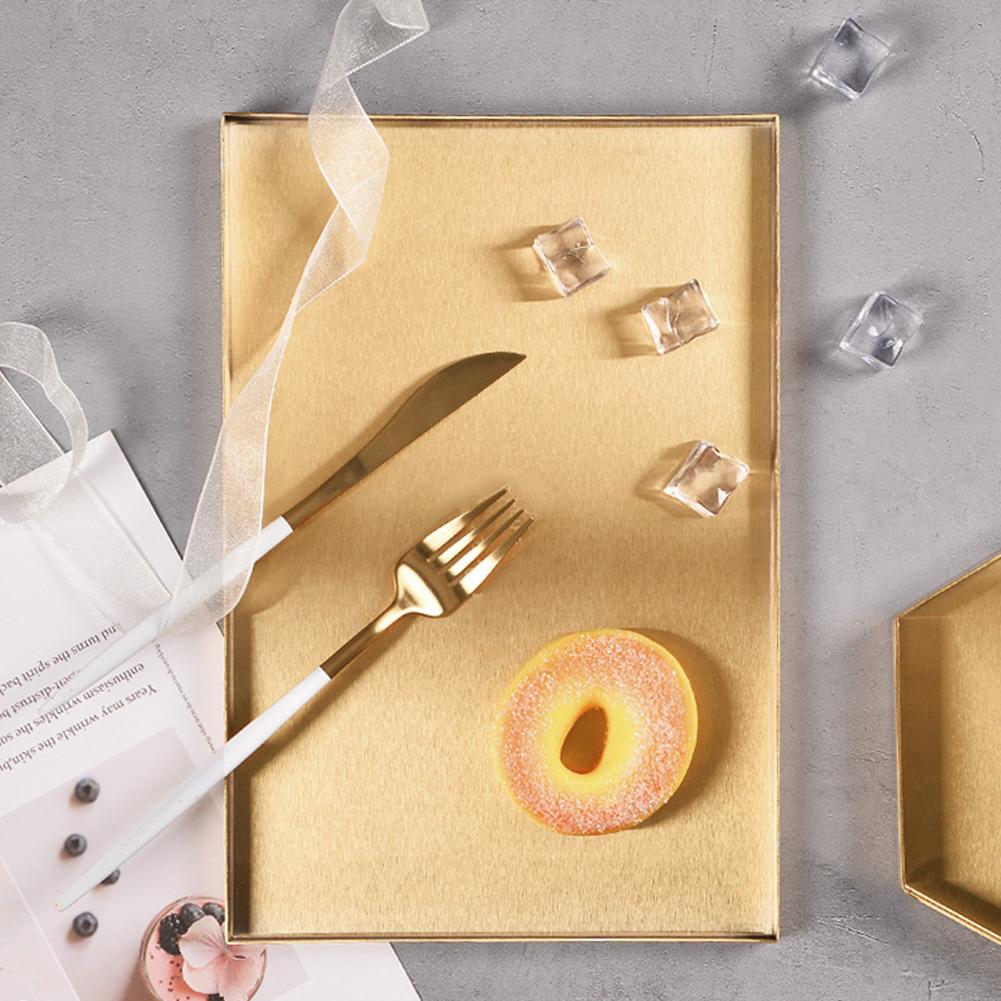 Скандинавский Геометрический Золотой Поднос Металлический Поднос для Хранения Блюдо для Еды Фруктов Украшений Тарелка Настольный Органайзер для Макияжа Домашняя Вечеринка Декоративные Подносы