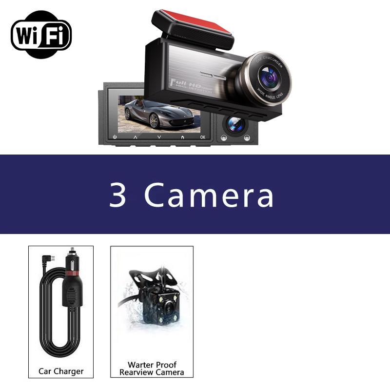 3 Channel Dash Cam HD 1080P Wifi Inside Vehicle Car DVR Three Way Lens Camera DVRs Recorder Video Registrator Dashcam Camcord