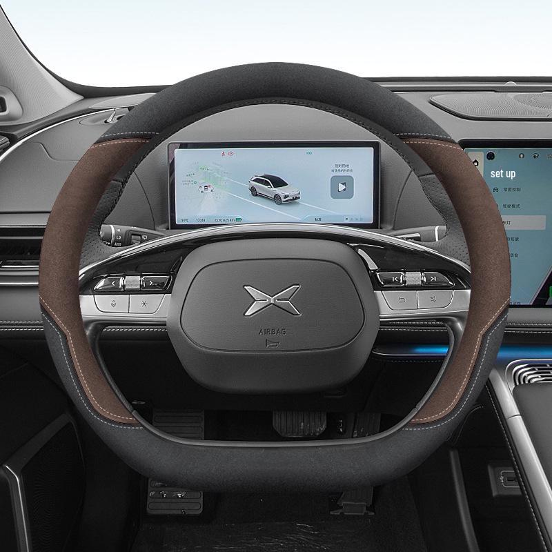 Suede Steering Wheel Cover for 24 Xiaopeng Models: G6, X9, P7, P5, M03, G9, G3 - No Sewing Needed