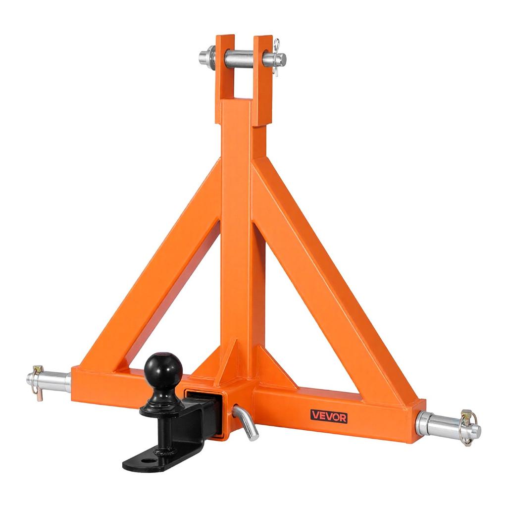 3 Point Trailer Hitch with 50.8mm Receiver, 3 Pt Quick Hitch Attachment with Trailer Ball, Tractor Tow Drawbar Adapter for Category 1, Kubota,