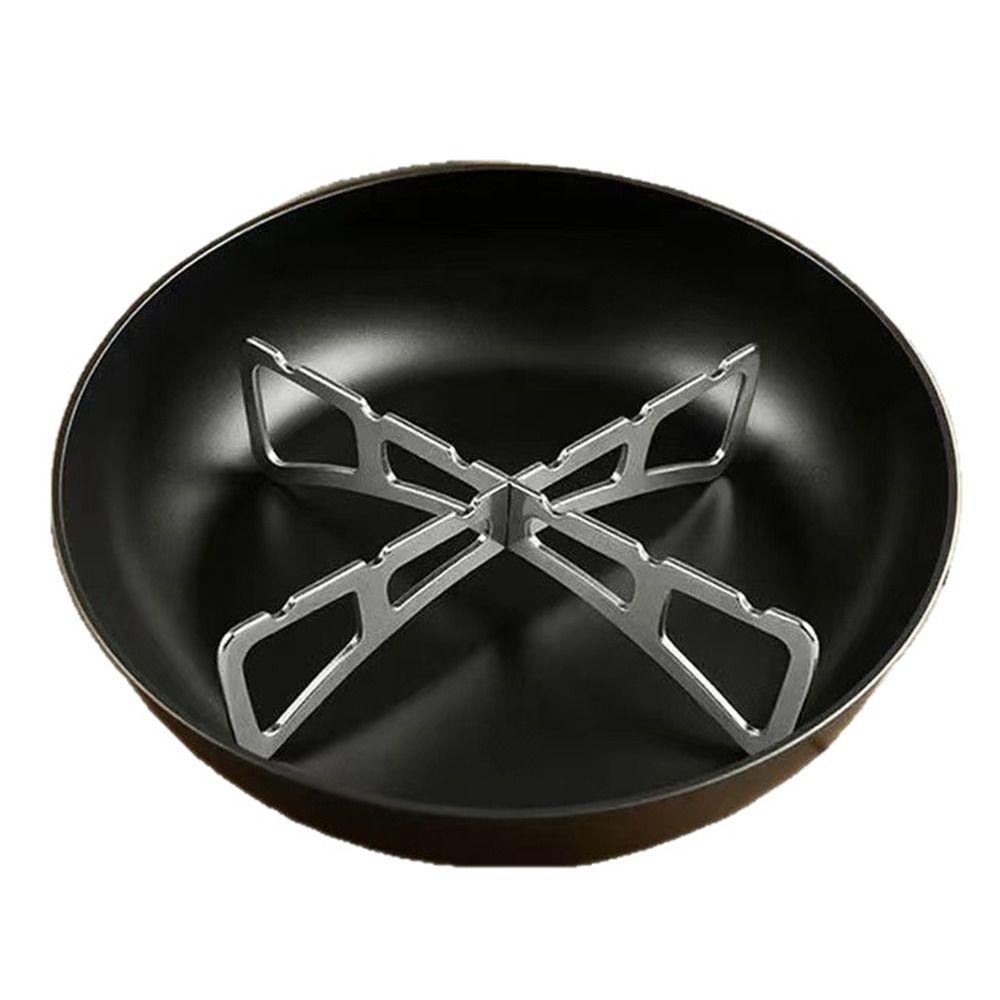 Stainless Steel Cross Steaming Rack Portable Foldable Mini Pot Rack Kitchen Accessories Stove Rack Steaming Rack Outdoor Camping