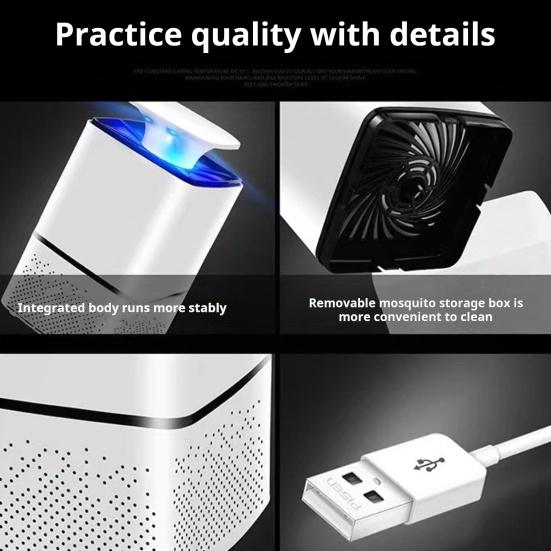 Лампа от комаров с фиолетовым светом Широкий диапазон охвата Низкий уровень шума Безопасно в использовании Энергосберегающая внутренняя ловушка для мух с питанием от USB Уничтожитель насекомых