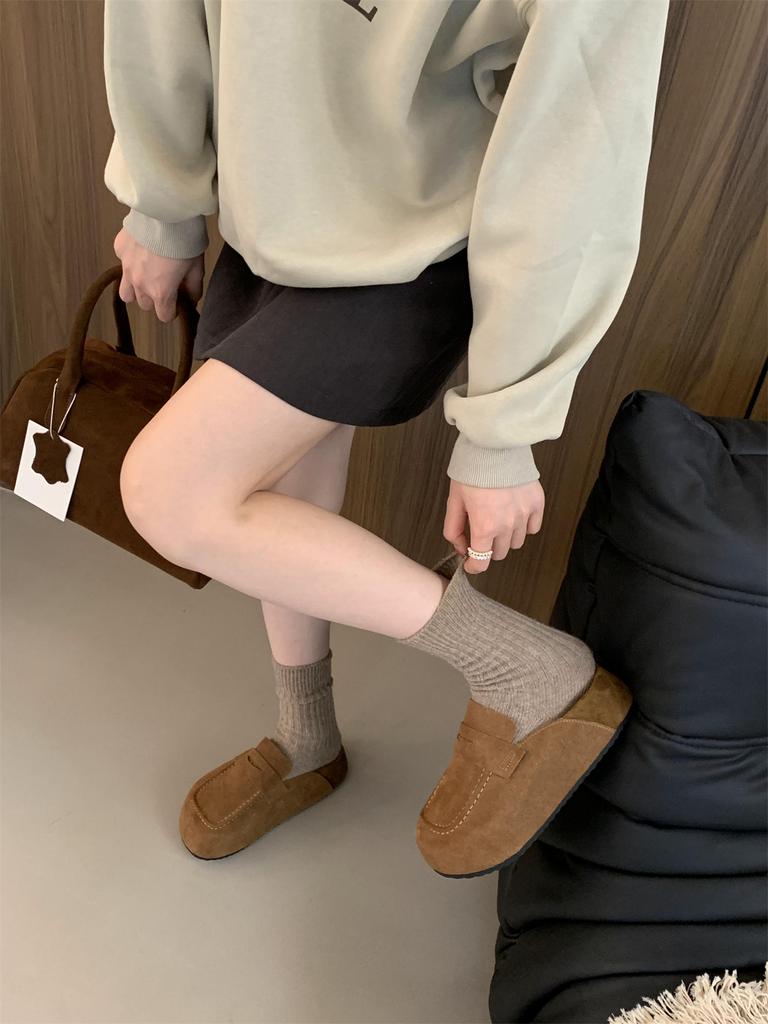 Удобные повседневные полушлепанцы баотоу, лоферы, женские слинбэки, слипоны-мюли для женщин, платформа, новый дизайн 2024, комфорт