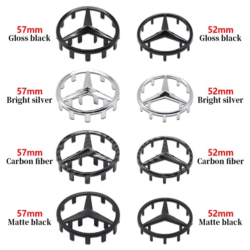 52mm 57mm Pins Sticker Car Steering Wheel Emblem Badge For Mercedes Benz C E S Class CLA CLS W212 W205 W204 Styling Accessories IH7
