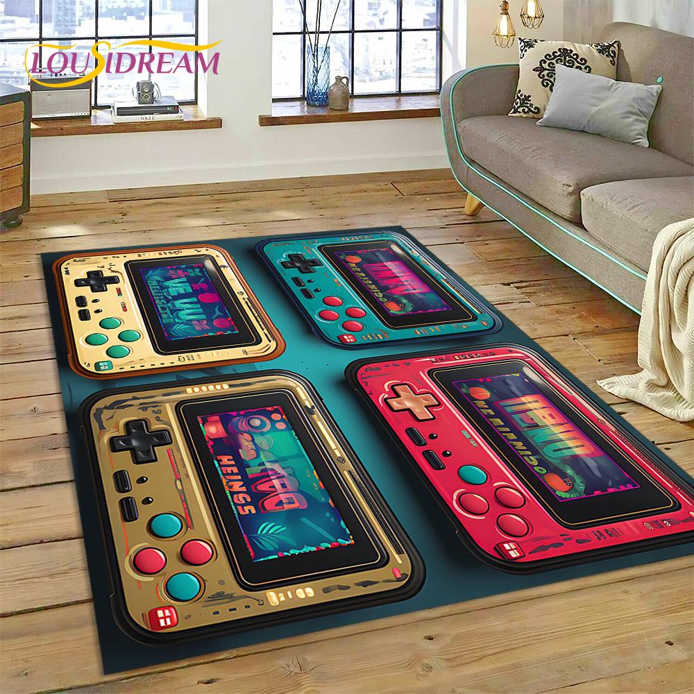 Retro GamePad Games Console Game Boy Cartoon Carpet Rug for Bedroom Living Room Home Sofa Decoration,kids Large Decor Floor Mat