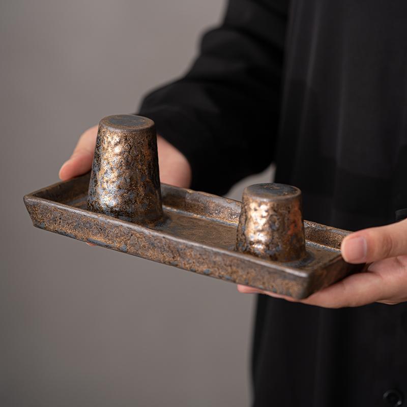 Грубая керамическая сушилка для горшков, держатель для крышек, ретро фиолетово-песочный чайник, подставка для горшка, аксессуары для чайного набора кунг-фу, бытовые