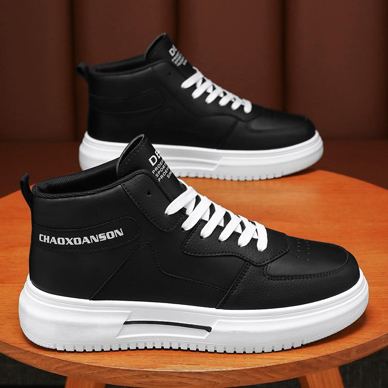 Spring Men's Shoes New High-top Shoes Men's Students Korean-style All-match White Shoes Thick-soled Sports Casual Sneakers