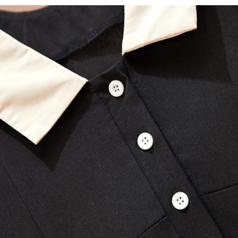 L ~ 4XL женское платье двусторонняя одежда большой размер талии женское летнее новое стильное французское двустороннее платье для полных женщин