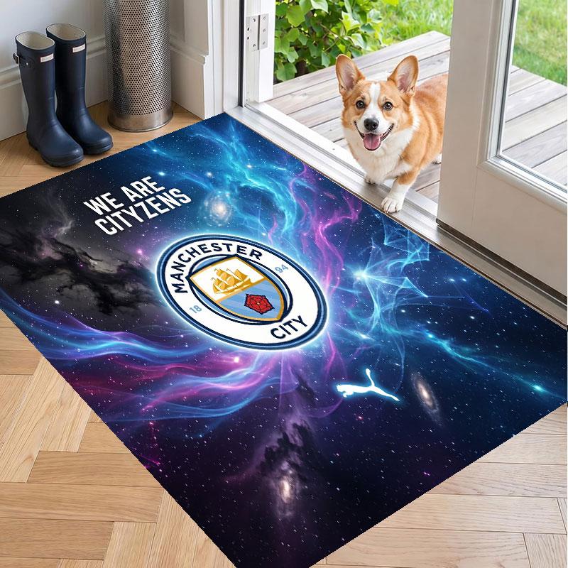 Soft Floor Carpet Manchester City Pattern Area Rug Decorative Mat For Home Room Decoration