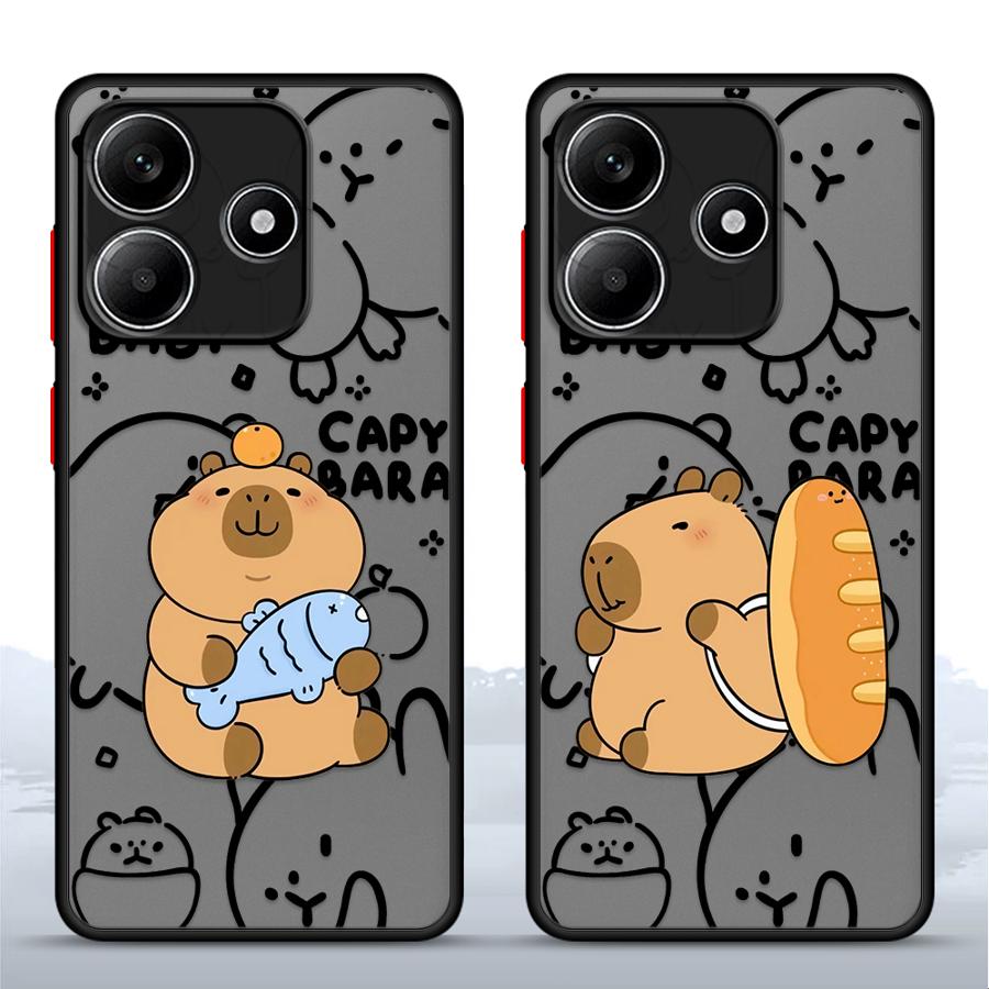 Чехол-накладка для телефона Funda Back для Xiaomi Redmi Note 14 11 A4 14C 13C 10 12 13 Pro Plus 9S Милая Капибара