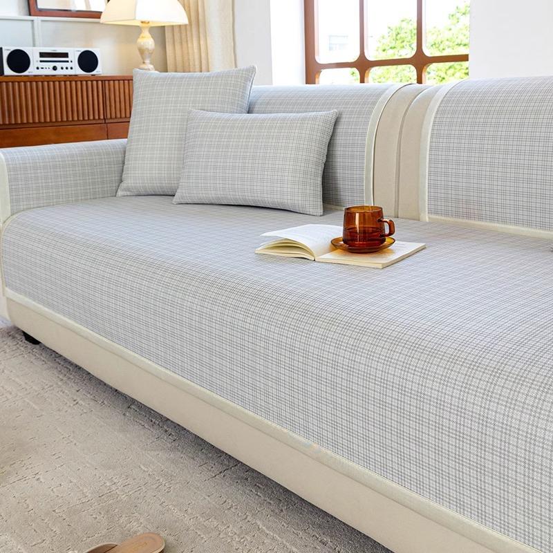 Ice Silk Sofa Cushion  New Summer Mat Seat Cushion High-End All-Inclusive Sofa Cover Straight Row Washable Cover