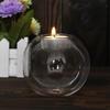 62KD Romantic Wedding Candlestick Transparent Round Glass Holder for Home Dining Table Party Christmas Decorations