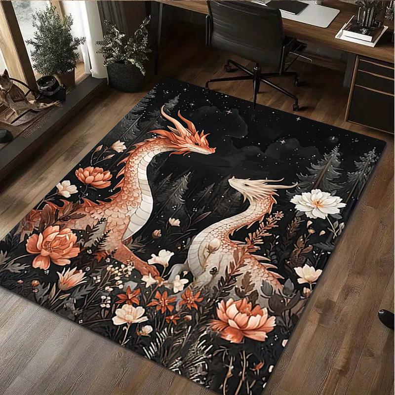 Цветы животные Ковер Домашний ковер Офисный Декоративный ковер Для гостиной Спальни Придверный коврик Напольный ковер Зона компьютерного кресла Ковер