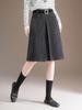 Elegant High-Waisted Woolen A-line Midi Skirt - Winter 2025